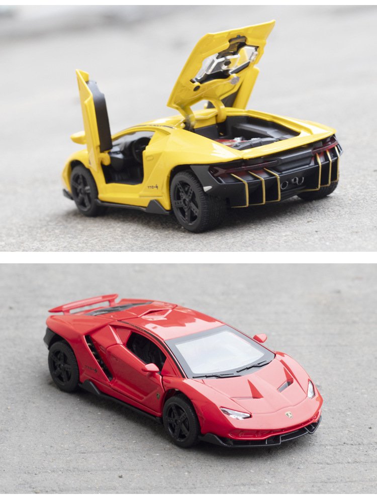 1/32 Cars Toys Auto To Scale Lambor LP770 Diecast Model Cars Alloy Autos Toys Gift for Boys Pull Back Light Music Kids Car