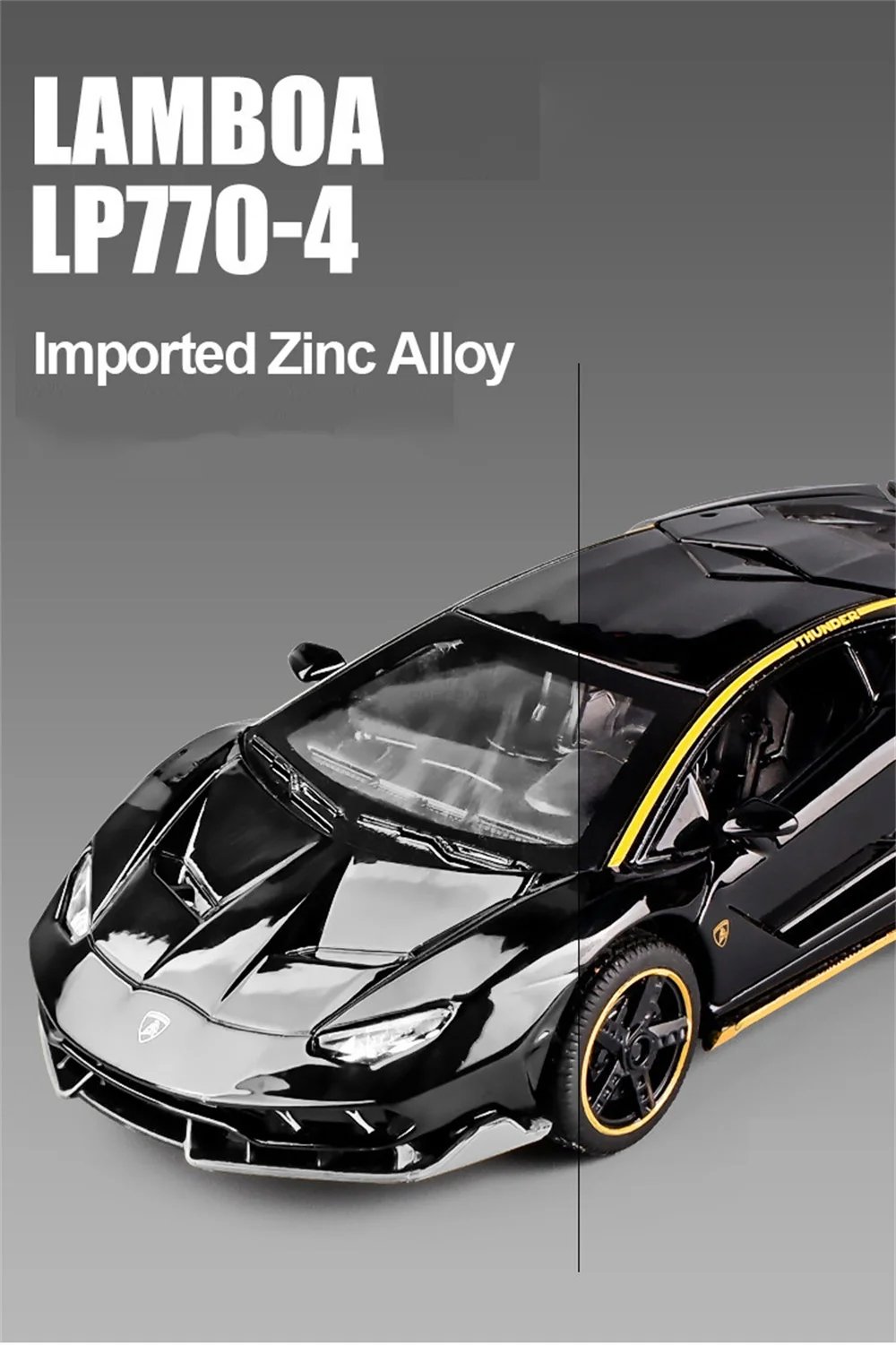 1/32 Cars Toys Auto To Scale Lambor LP770 Diecast Model Cars Alloy Autos Toys Gift for Boys Pull Back Light Music Kids Car