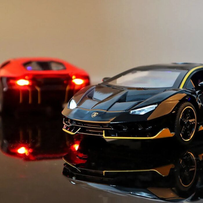 Cars Toys Auto To Scale Lambor LP770 Diecast Model Cars Alloy Autos Toys Gift for Boys Pull Back Light Music Kids Car - Image 3
