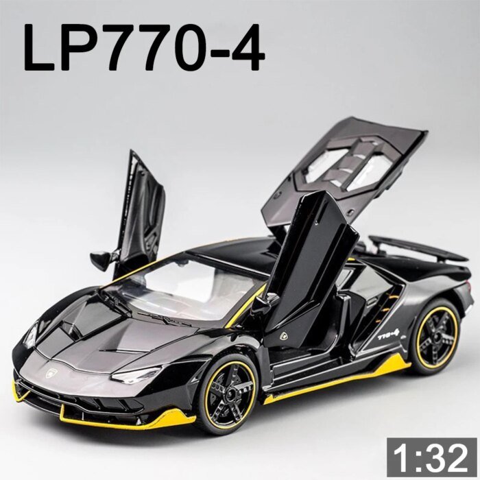 Cars Toys Auto To Scale Lambor LP770 Diecast Model Cars Alloy Autos Toys Gift for Boys Pull Back Light Music Kids Car - Image 2