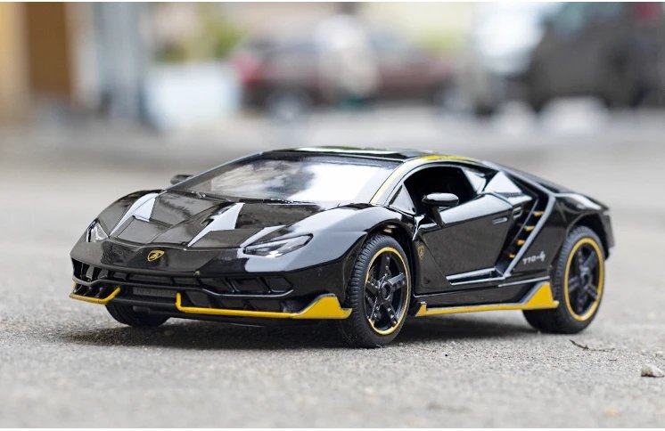 1/32 Cars Toys Auto To Scale Lambor LP770 Diecast Model Cars Alloy Autos Toys Gift for Boys Pull Back Light Music Kids Car
