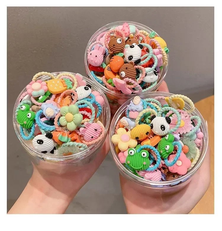 50/100 Pieces of Cute Thumb Hair Ties for Girls, High Elasticity, Does Not Hurt Hair, Sweet Little Girl Hair Rope, Kidsren's 50/100 Pieces of Cute Thumb Hair Ties for Girls, High Elasticity, Does Not Hurt Hair, Sweet Little Girl Hair Rope, Kidsren's
