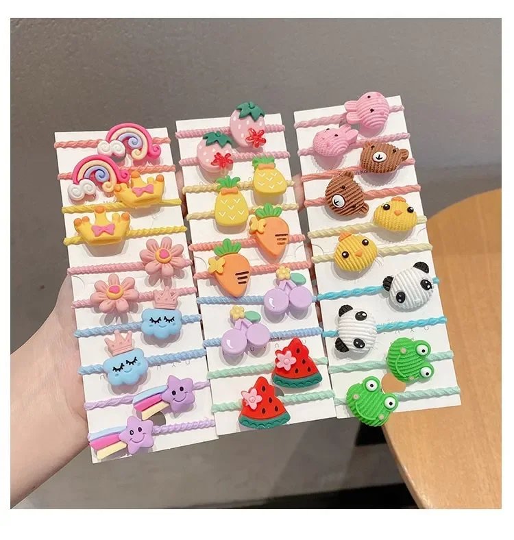 50/100 Pieces of Cute Thumb Hair Ties for Girls, High Elasticity, Does Not Hurt Hair, Sweet Little Girl Hair Rope, Kidsren's 50/100 Pieces of Cute Thumb Hair Ties for Girls, High Elasticity, Does Not Hurt Hair, Sweet Little Girl Hair Rope, Kidsren's