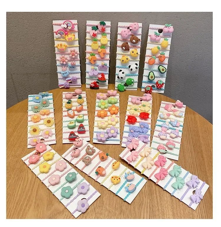 50/100 Pieces of Cute Thumb Hair Ties for Girls, High Elasticity, Does Not Hurt Hair, Sweet Little Girl Hair Rope, Kidsren's 50/100 Pieces of Cute Thumb Hair Ties for Girls, High Elasticity, Does Not Hurt Hair, Sweet Little Girl Hair Rope, Kidsren's
