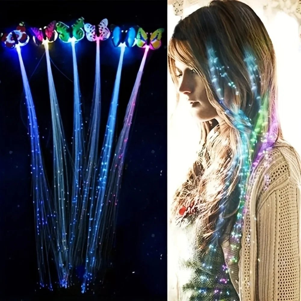 5pcs Colorful Butterfly Lights Braids Wig Women Party Hair Accessories Random Color 5pcs Colorful Butterfly Lights Braids Wig Women Party Hair Accessories Random Color