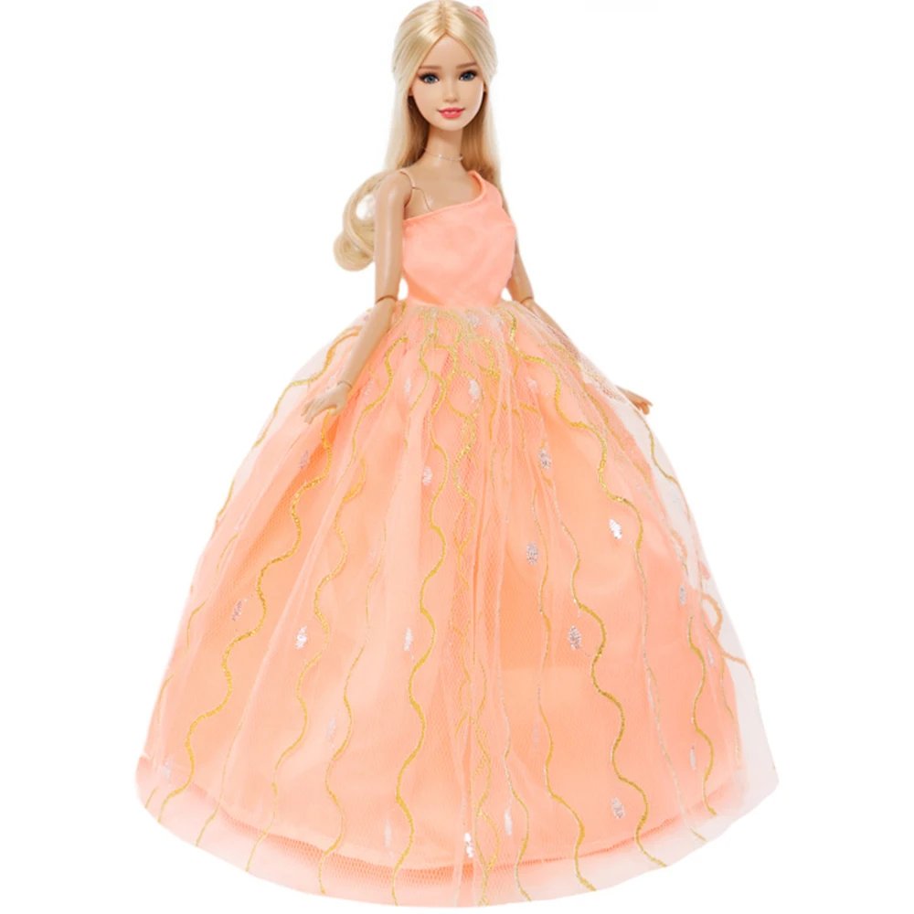 Handmade Wedding Doll Dress Princess Evening Party Ball Long Gown Skirt Bridal Veil Clothes for Barbie Doll Accessories DIY Toy
