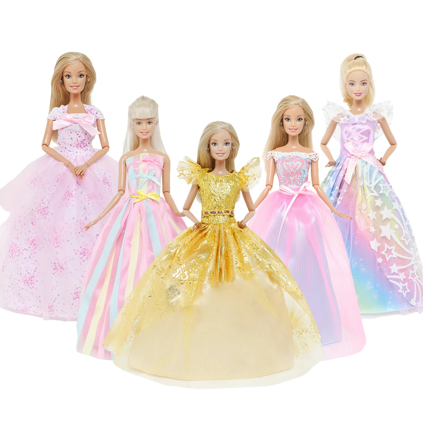 Handmade Wedding Doll Dress Princess Evening Party Ball Long Gown Skirt Bridal Veil Clothes for Barbie Doll Accessories DIY Toy