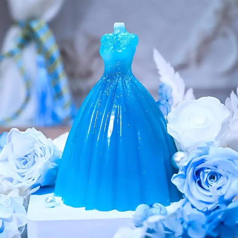 New Generation Bride Wedding Dress Silicone Mold 3D Dress Candle Aromatherapy Gypsum Resin Production Tool Home Decor Craft