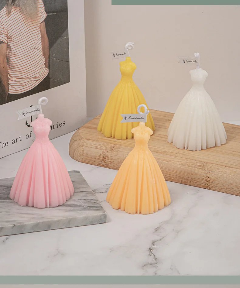 Wedding Scented Candle Souvenir Inscreative Home Decoration Set Dress Candle Wedding Gift