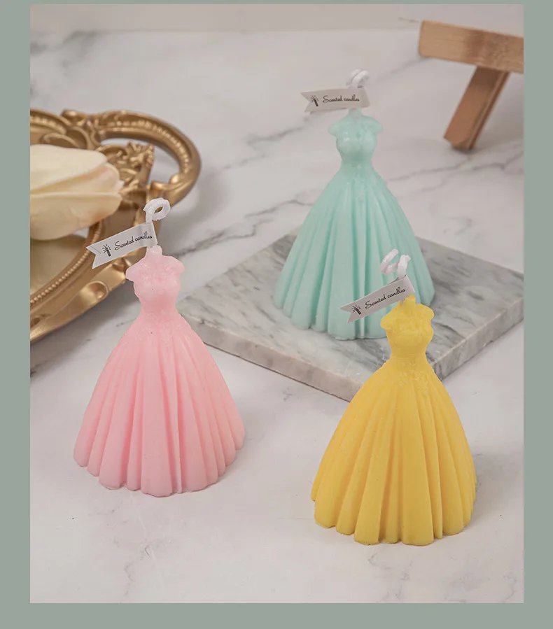 Wedding Scented Candle Souvenir Inscreative Home Decoration Set Dress Candle Wedding Gift