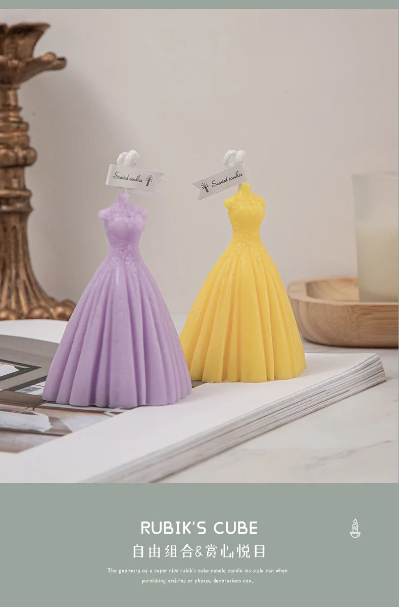 Wedding Scented Candle Souvenir Inscreative Home Decoration Set Dress Candle Wedding Gift