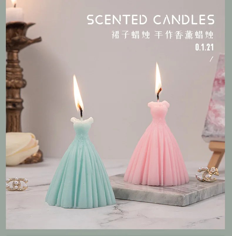 Wedding Scented Candle Souvenir Inscreative Home Decoration Set Dress Candle Wedding Gift