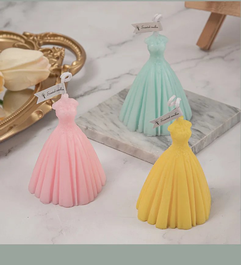 Wedding Scented Candle Souvenir Inscreative Home Decoration Set Dress Candle Wedding Gift