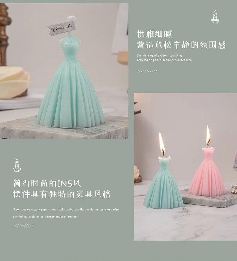 Wedding Scented Candle Souvenir Inscreative Home Decoration Set Dress Candle Wedding Gift