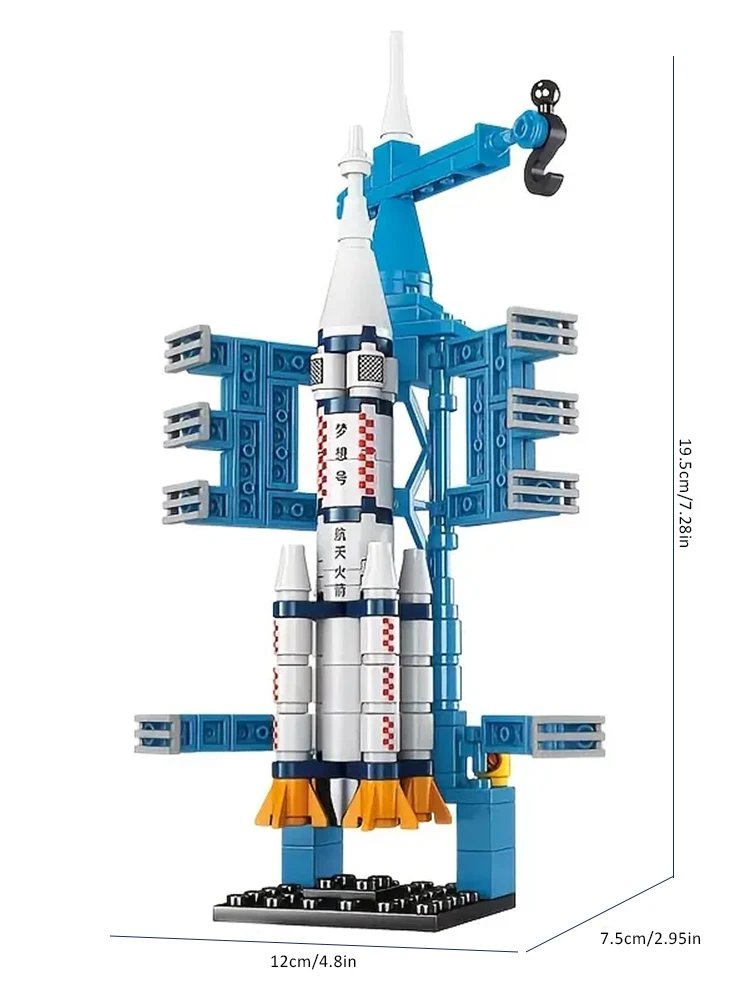 Aerospace Space Rocket Launch Center Base Puzzle Model Mini Building Blocks Assemble Bricks Children's Boys Kids Toys Montessor