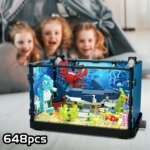 Fish Tank Building Kit with Lights, MOC Marine Aquarium Marine Animal Building Blocks Toys for Kids 6+, Bricks Toys Gifts - Image 6