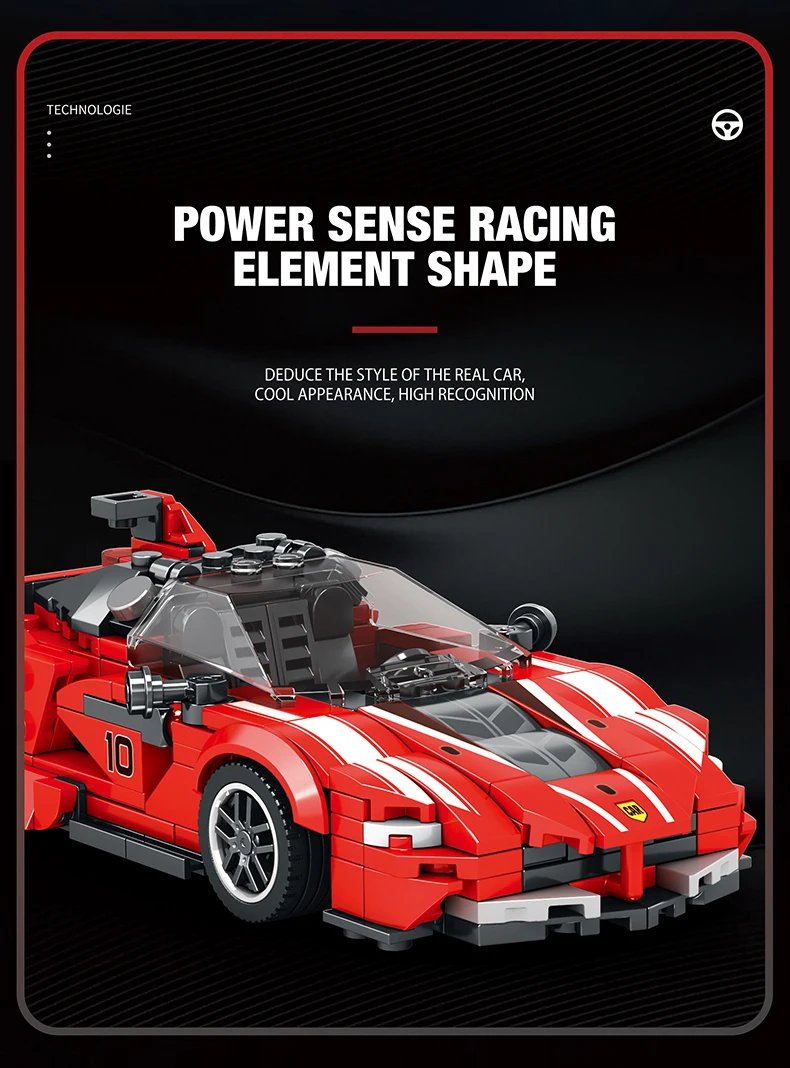 392PCS Sports Car Model Building Blocks City Classic Speed Champion Vehicle Bricks Toys Children DIY Assembly Christmas Gifts
