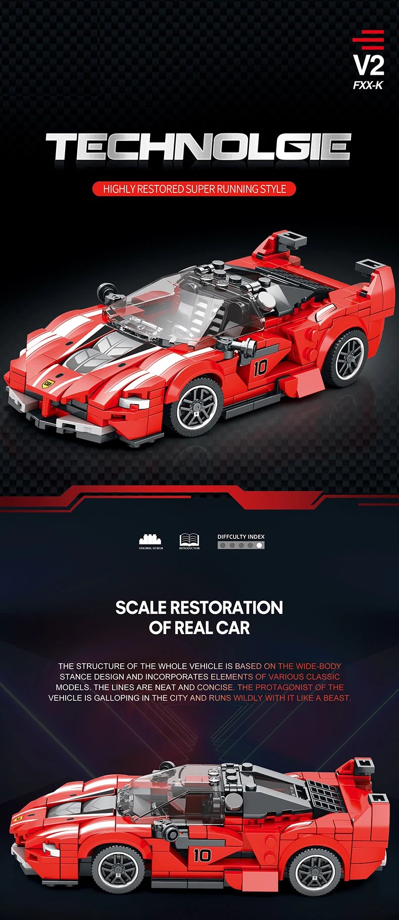 392PCS Sports Car Model Building Blocks City Classic Speed Champion Vehicle Bricks Toys Children DIY Assembly Christmas Gifts