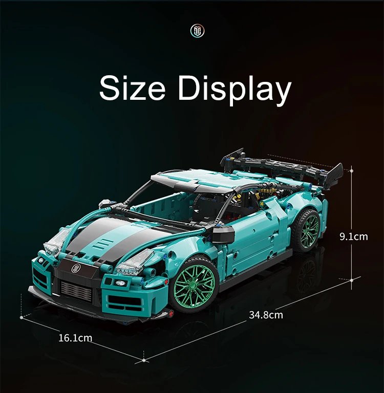 1001PCS Technical Nissaned GTR Speed Racing Car Building Blocks Super Sports Vehicle Model Assemble Brick Toy For Kid Adult Gift