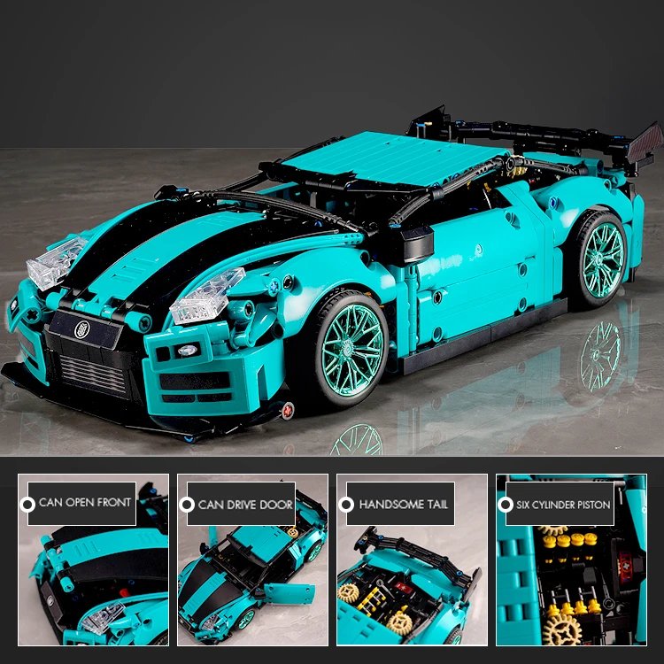 1001PCS Technical Nissaned GTR Speed Racing Car Building Blocks Super Sports Vehicle Model Assemble Brick Toy For Kid Adult Gift