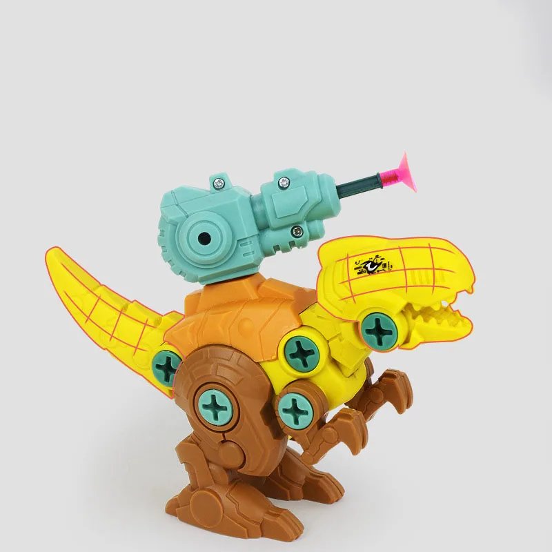 Children Assembly Dinosaur Transformation Dino Robot Constructor Screw DIY Set Blocks Kids Disassembly Screwdriver Model Toys