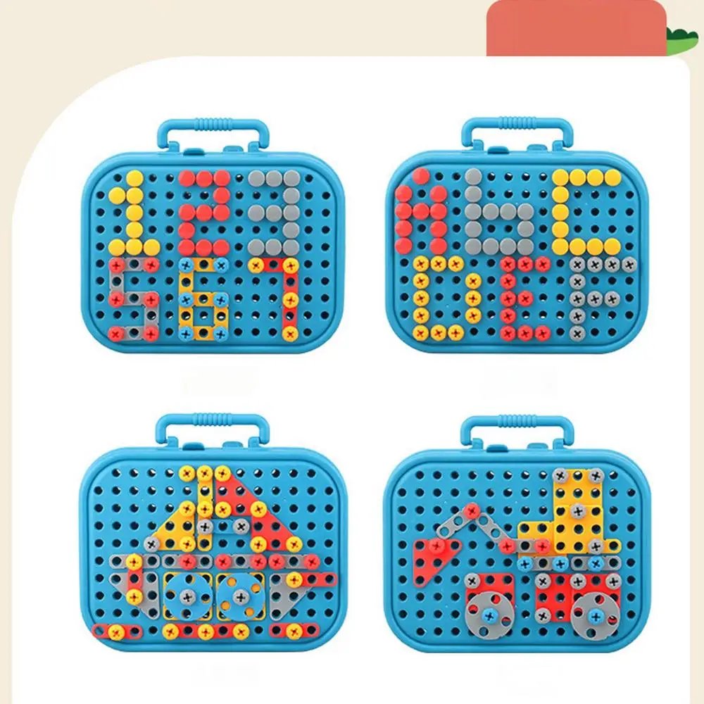 Children Electric Drill Toolbox Driller Games 3D Tool Toy for Boys Montessori Screw Puzzle Kid Pretend Play Toys Children Gift