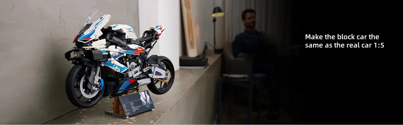 New Motorcycle Building Bocks Simulation Motorcycle Model Decoration Assembly Model Difficult Toy Boy Educational Creature Gifts