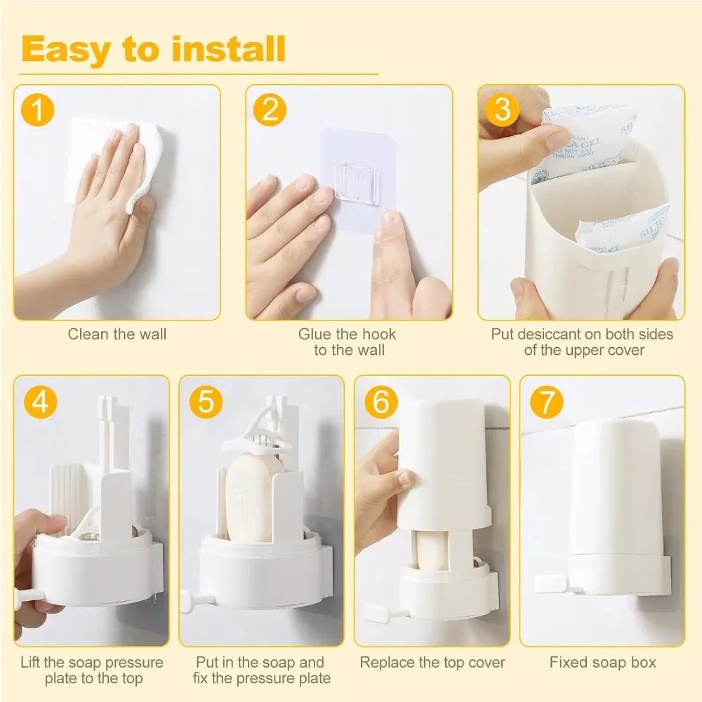 Grinding Soap Box, Wall-mounted Soapy Bar Crusher Holder For Hand Washing Refillable Soap Grinder Container For Kitchen Bathroom