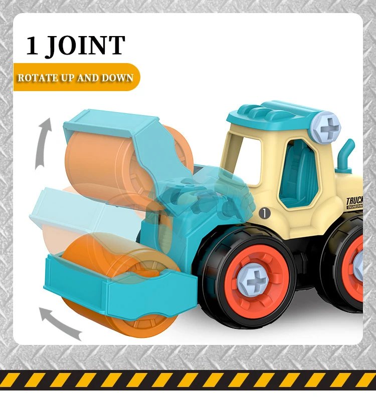 Children's Assembly Engineering Vehicle Detachable Assembly Excavator Screw Parent-child Interactive Educational Toy Set for Boy