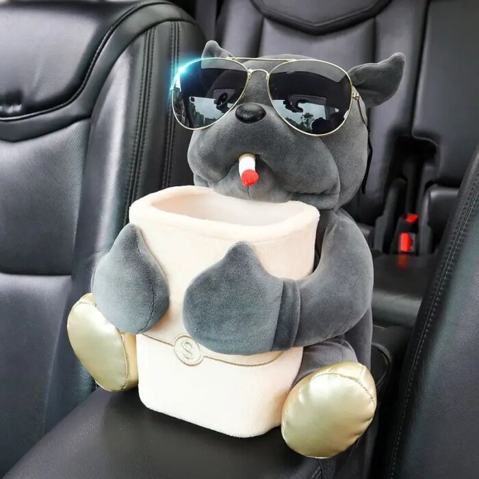 Cartoon Cute Car Tissue Box Creative Car Armrest Box Garbage Can 2 In 1 Tissue Bag Multi-functional Storage Bag For Home Office - Image 5