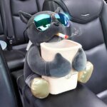 Cartoon Cute Car Tissue Box Creative Car Armrest Box Garbage Can 2 In 1 Tissue Bag Multi-functional Storage Bag For Home Office - Image 2