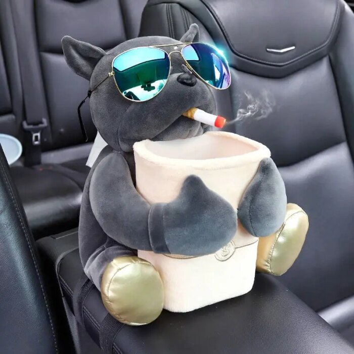Cartoon Cute Car Tissue Box Creative Car Armrest Box Garbage Can 2 In 1 Tissue Bag Multi-functional Storage Bag For Home Office - Image 2