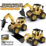 3D Metal Puzzles DIY Assembly Model Engineering Vehicle Long Nose Truck Loader Crane Mixer Car Educational Toys for Children - Image 4