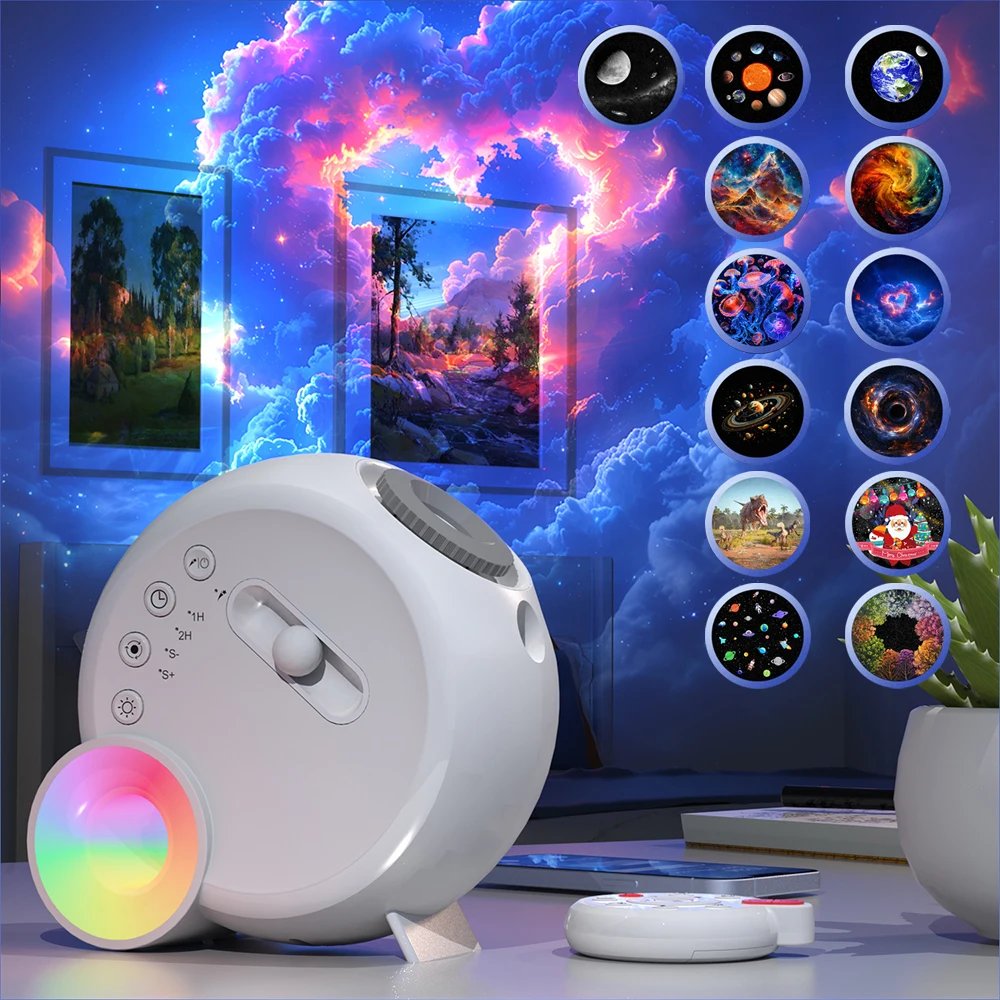 Star Projector Galaxy Night Light For Bedroom 13 Films Home Planetarium Starry Night Ceiling Projector for Kids Home Decor