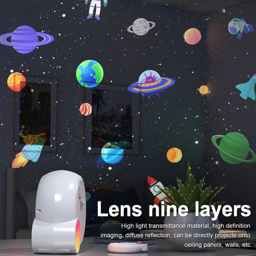 Star Projector Galaxy Night Light For Bedroom 13 Films Home Planetarium Starry Night Ceiling Projector for Kids Home Decor