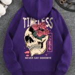 Men's Slogan and Skull Print Hoodie Versatile and Comfortable Everyday Sweatshirt 2025 Spring and Autumn Long Sleeve