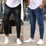 Fashion Streetwear Ripped Skinny Jeans Men Side Mulit Pockets Denim Cargo Pants Slim Fit Pantalones Hombre Soft Elastic Joggers - Image 3
