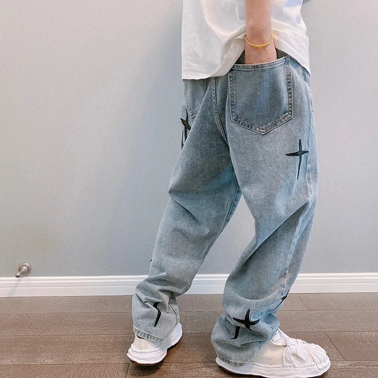 Prints Jeans Men 2023 New Streetwear Baggy Wide Leg Jeans Korean Fashion Drapes Straight Casual Loose Denim Cargo Pants Prints Jeans Men 2023 New Streetwear Baggy Wide Leg Jeans Korean Fashion Drapes Straight Casual Loose Denim Cargo Pants