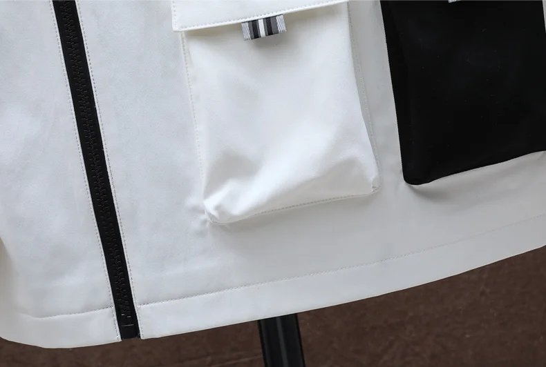 Zipper Jacket Men's Pilot Hooded Jacket Spring/Autumn Baseball Uniform Tide Card Loose Pullover Front Pocket Adding velvet Coat