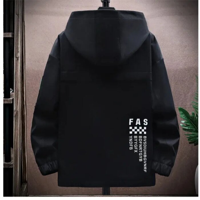 Zipper Jacket Men's Pilot Hooded Jacket Spring/Autumn Baseball Uniform Tide Card Loose Pullover Front Pocket Adding velvet Coat - Image 4
