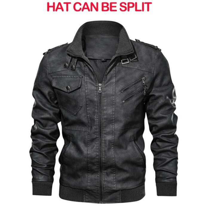 Men's Leather Jackets Autumn Casual Motorcycle PU Jacket Biker Leather Coats - Image 2