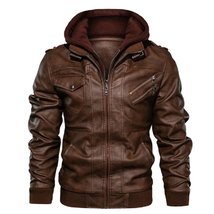 Men's Leather Jackets Autumn Casual Motorcycle PU Jacket Biker Leather Coats - Image 3