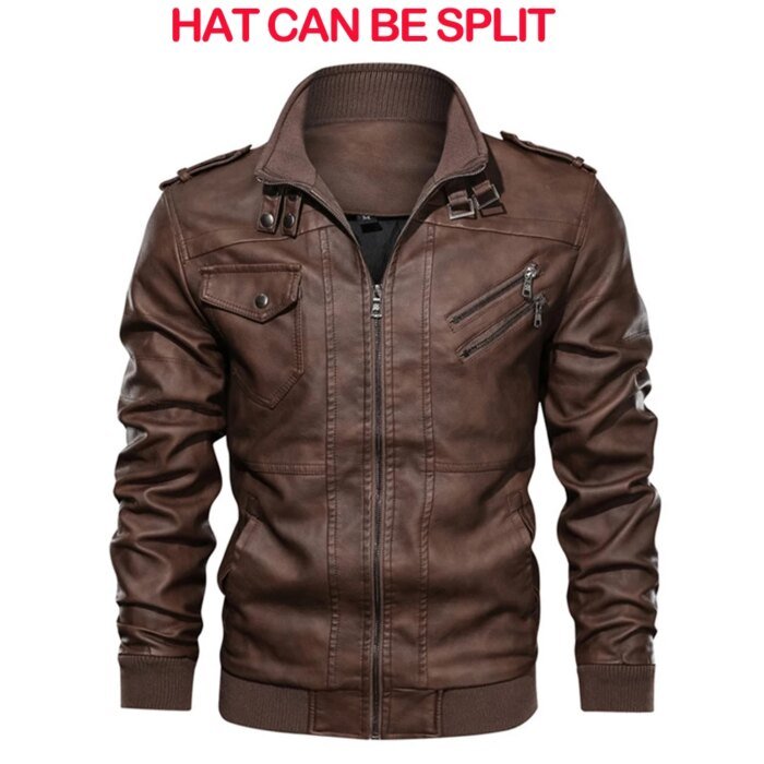 Men's Leather Jackets Autumn Casual Motorcycle PU Jacket Biker Leather Coats - Image 4