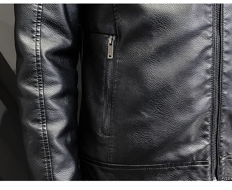 Vintage Brown Leather Jacket Men's Winter Faux Fur Collar Windproof Warm Coat Men's Luxury Clothing Brand chaqueta cuero hombre Vintage Brown Leather Jacket Men's Winter Faux Fur Collar Windproof Warm Coat Men's Luxury Clothing Brand chaqueta cuero hombre
