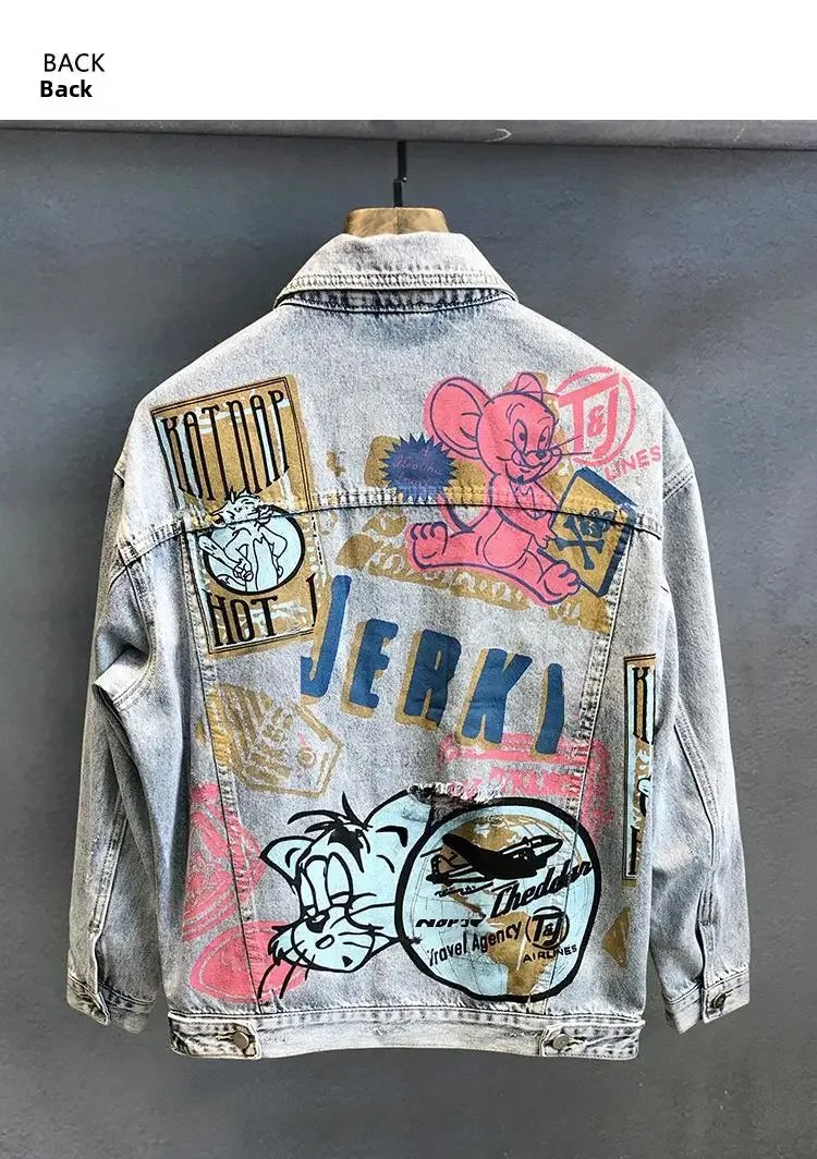 Denim Jacket For Men Slimming Versatile Trendy Streetwear Top Cloth Material Regular Length Outerwear For Spring Autumn Denim Jacket For Men Slimming Versatile Trendy Streetwear Top Cloth Material Regular Length Outerwear For Spring Autumn