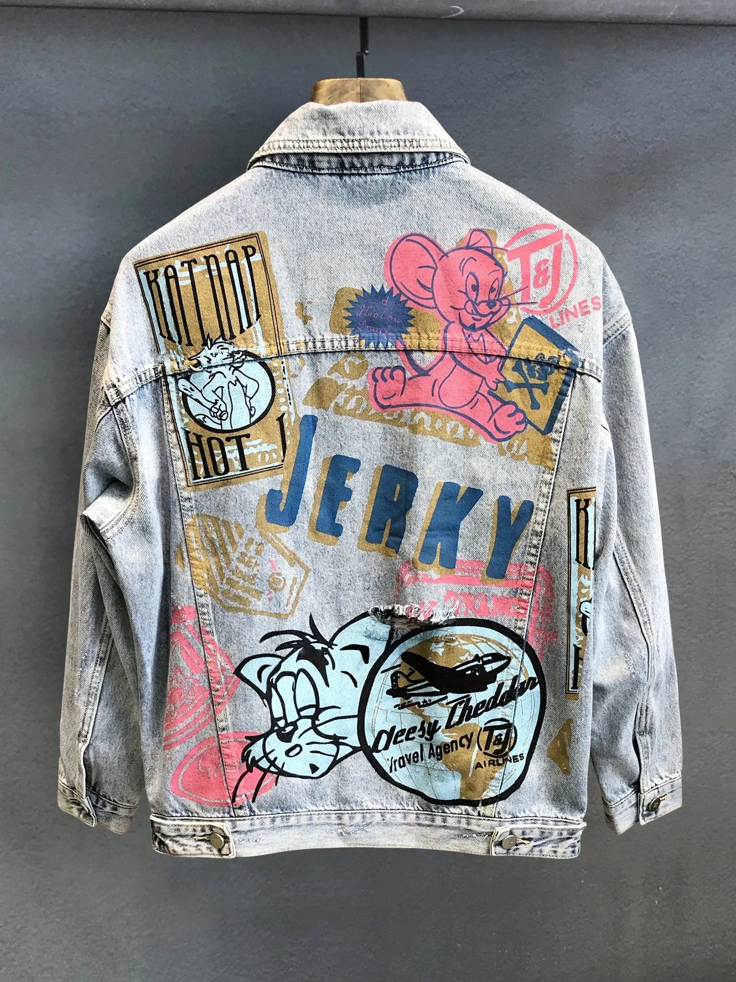 Denim Jacket For Men Slimming Versatile Trendy Streetwear Top Cloth Material Regular Length Outerwear For Spring Autumn Denim Jacket For Men Slimming Versatile Trendy Streetwear Top Cloth Material Regular Length Outerwear For Spring Autumn
