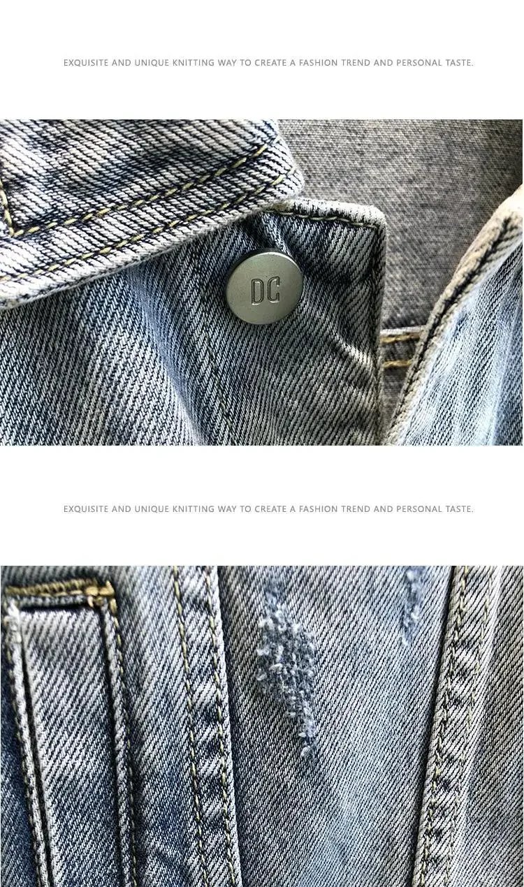 Denim Jacket For Men Slimming Versatile Trendy Streetwear Top Cloth Material Regular Length Outerwear For Spring Autumn Denim Jacket For Men Slimming Versatile Trendy Streetwear Top Cloth Material Regular Length Outerwear For Spring Autumn
