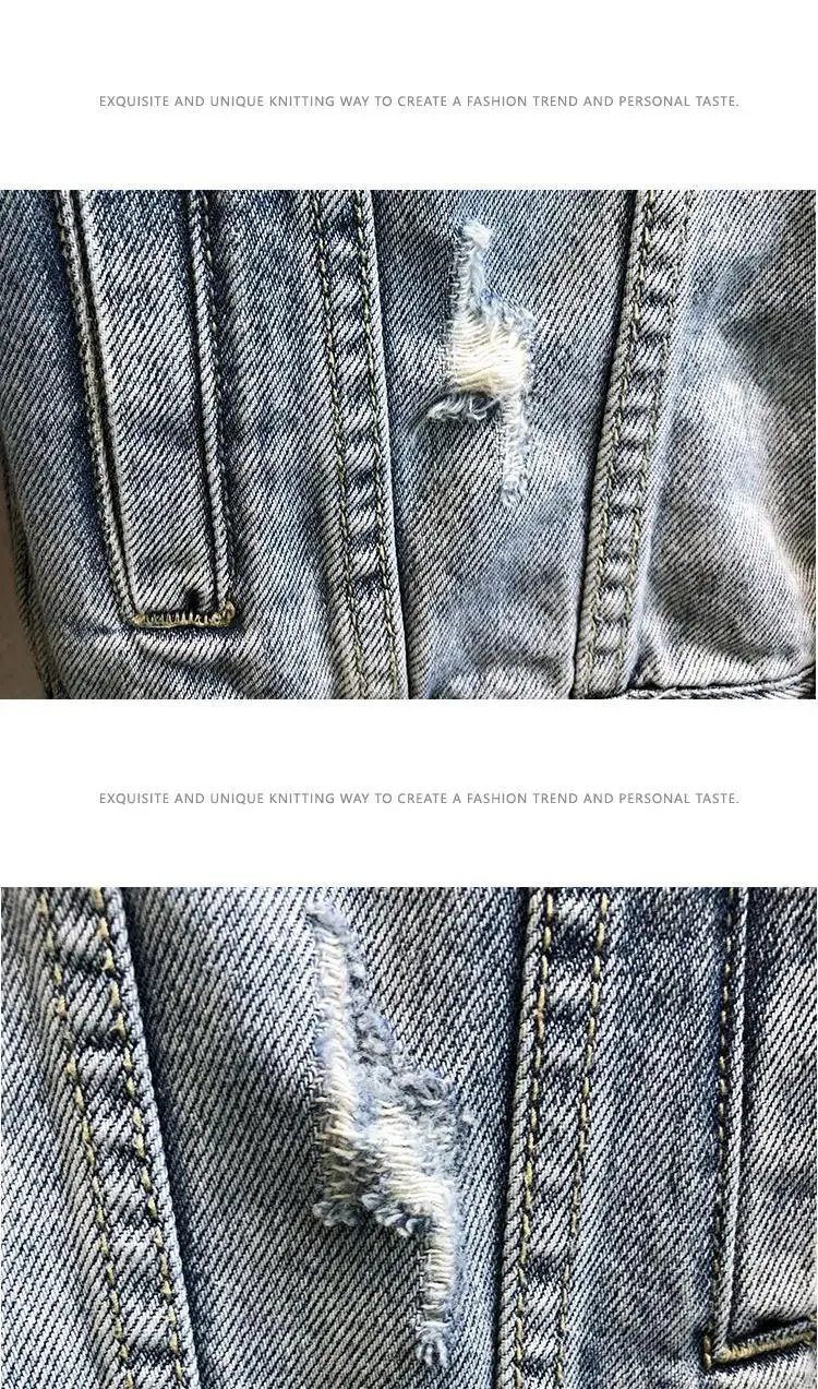 Denim Jacket For Men Slimming Versatile Trendy Streetwear Top Cloth Material Regular Length Outerwear For Spring Autumn Denim Jacket For Men Slimming Versatile Trendy Streetwear Top Cloth Material Regular Length Outerwear For Spring Autumn