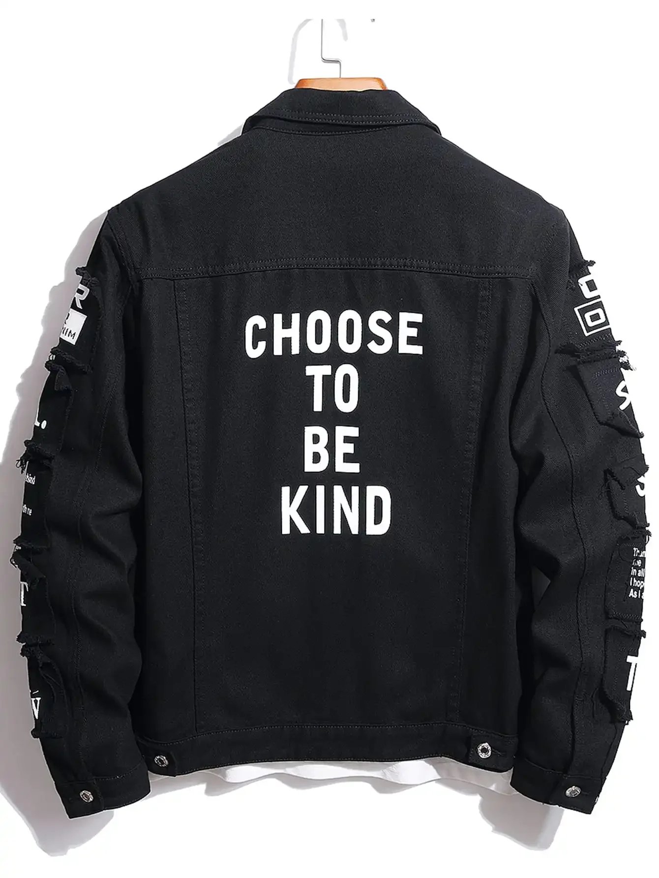 Men's y2k Denim Jacket Jeans Clothing Patches Windbreaker Cotton Stretchy Trucker Jacket for Men Cowboy Letter Designer Fashion