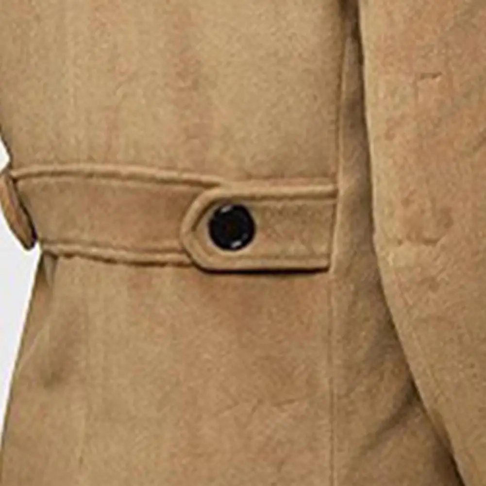 Simple Trench Coat Double-breasted Male Men Coat Coldproof Pure Color Jacket Simple Trench Coat Double-breasted Male Men Coat Coldproof Pure Color Jacket